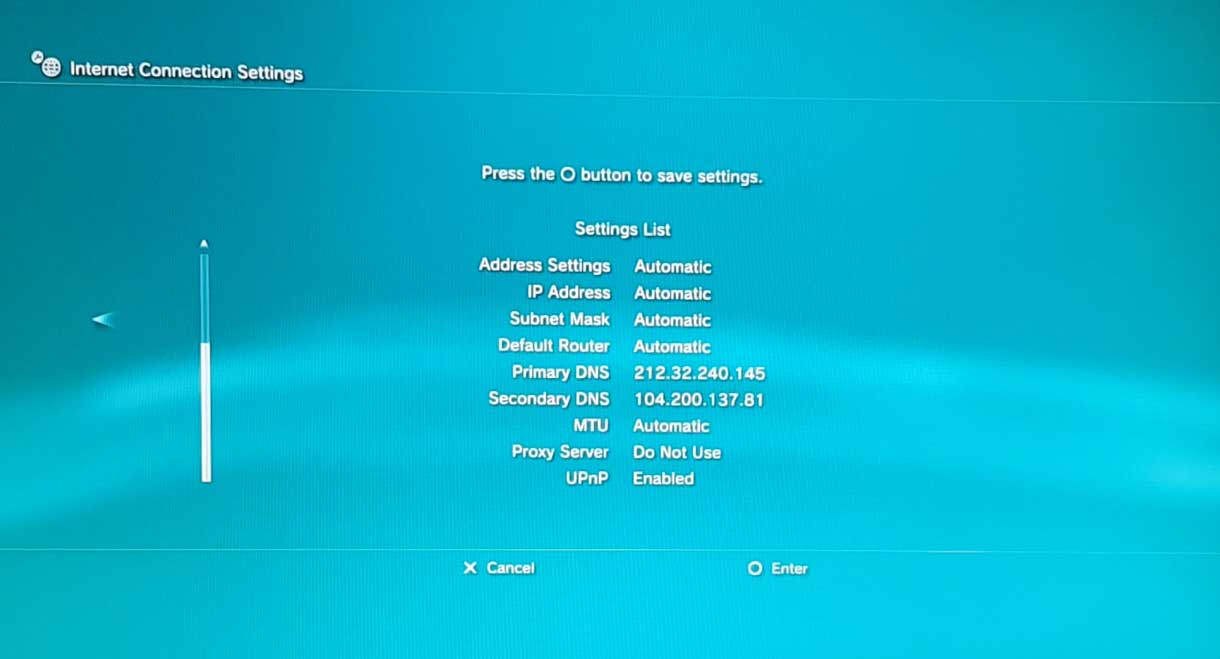 Ip address clearance setting ps3