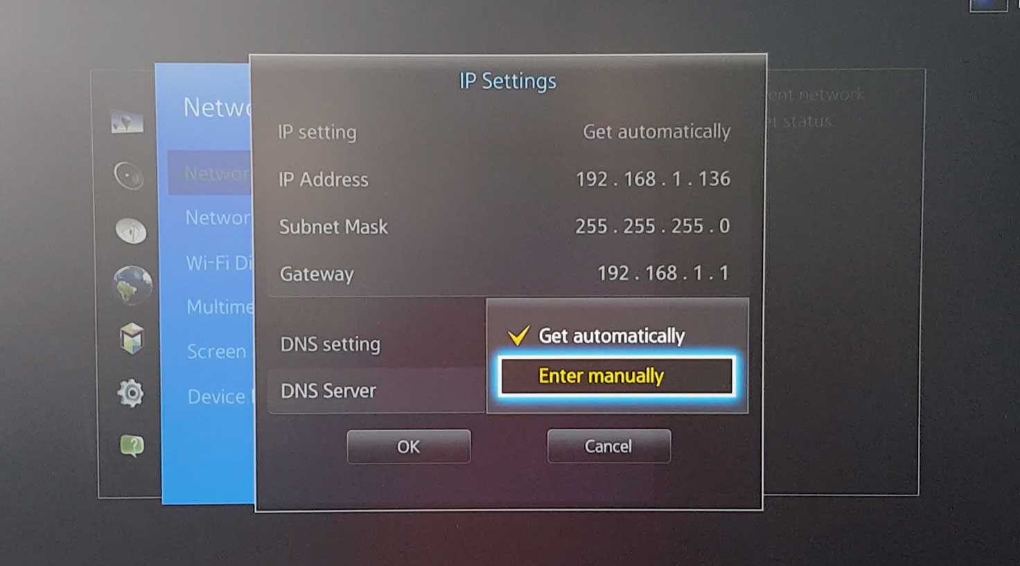 adguard dns server samsung tv