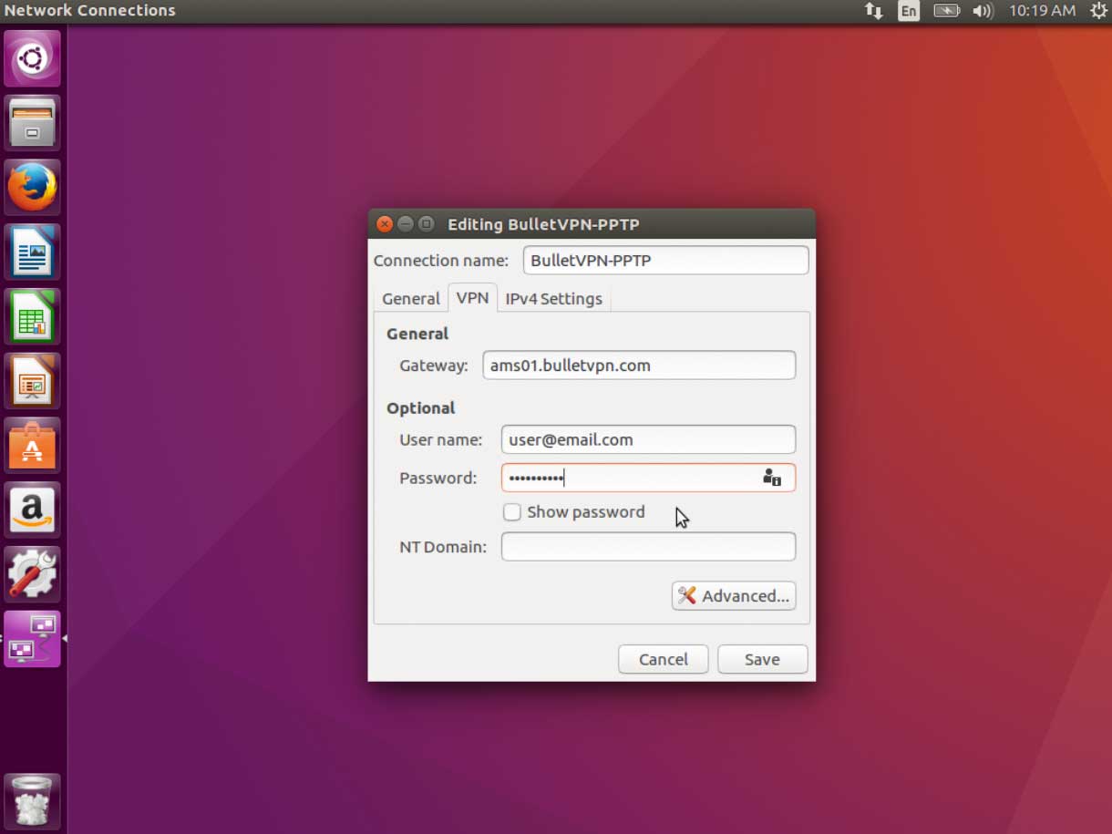 Ubuntu pptp client настройка