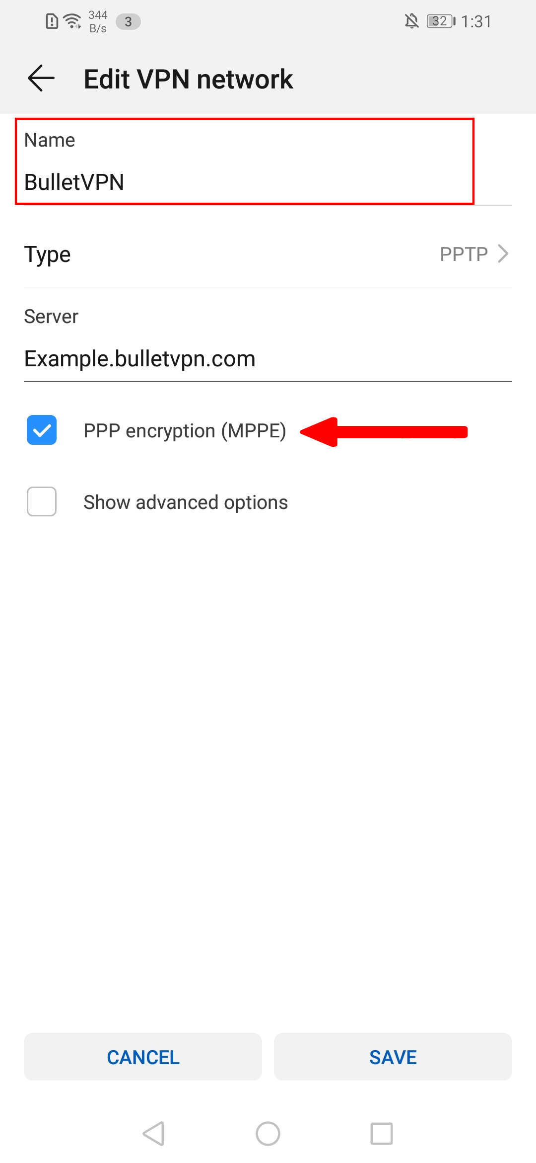 How to Setup BulletVPN PPTP Manually on Android – BulletVPN